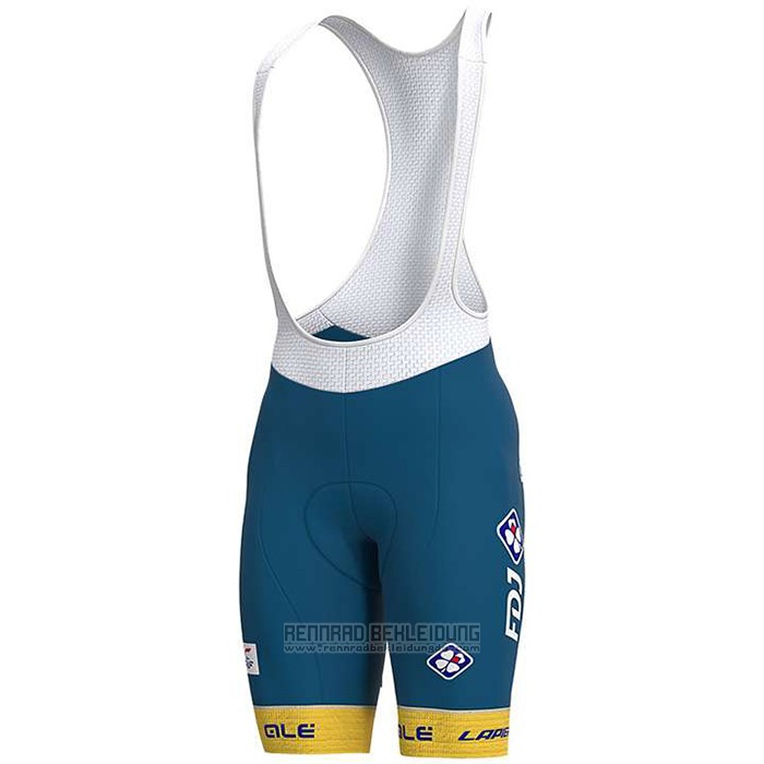 2020 Fahrradbekleidung Groupama-FDJ Champion Schweden Trikot Kurzarm und Tragerhose - zum Schließen ins Bild klicken